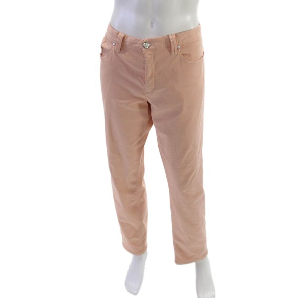 Alberto Mens Straight Jeans Pink Cotton Blend Button Size 36